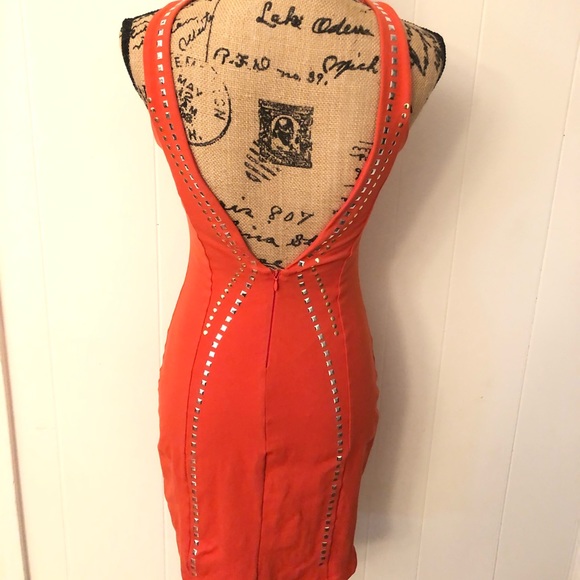 Dark Orange BEBE Mini Dress - Picture 6 of 6